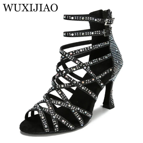 Elegantes zapatos de baile latino con diamante de diseño único - Imagen 5