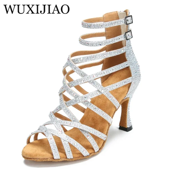Elegantes zapatos de baile latino con diamante de diseño único - Imagen 3