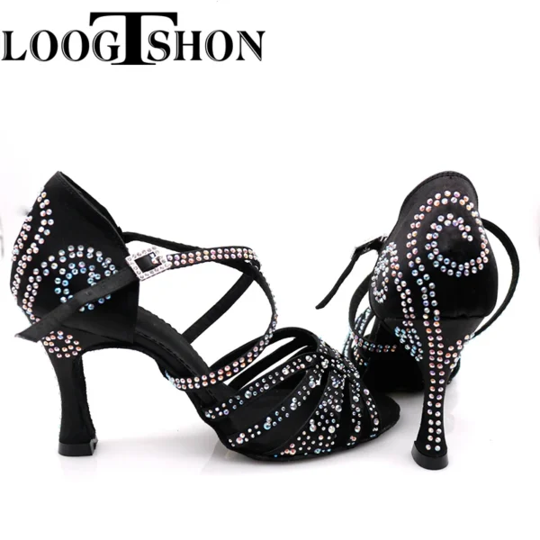 Zapatos de Baile Latino Profesionales con Pedrería - Rendimiento y Brillo para la Pista - Imagen 6
