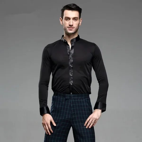 Camisa de Baile Blanca de Competición para Hombre - Rendimiento y Elegancia Profesional - Imagen 3