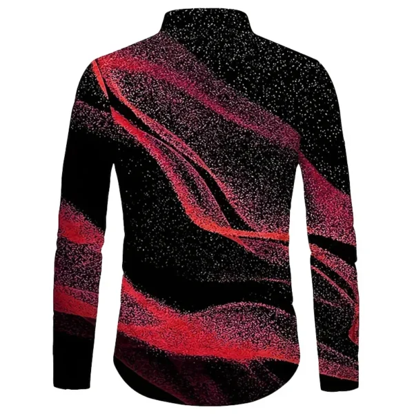 Camisa de Manga Larga Estampada con Solapa para Hombre - Estilo Urbano y Latino - Imagen 4
