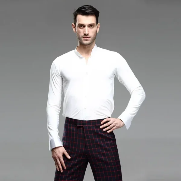 Camisa de Baile Blanca de Competición para Hombre - Rendimiento y Elegancia Profesional - Imagen 5