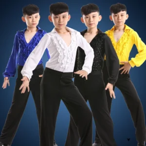 Pantalones de Baile Latino Profesionales para Niños - Comodidad para la Competición.