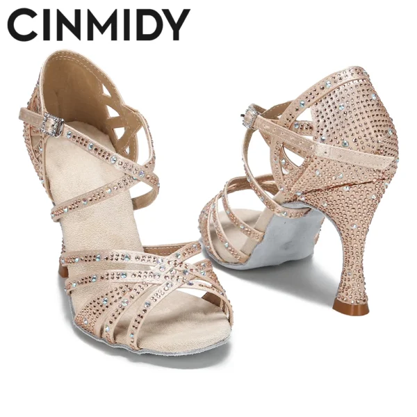 Zapatos de Baile Verdes con Pedrería - Estilo Único para Salsa y Bachata - Imagen 5
