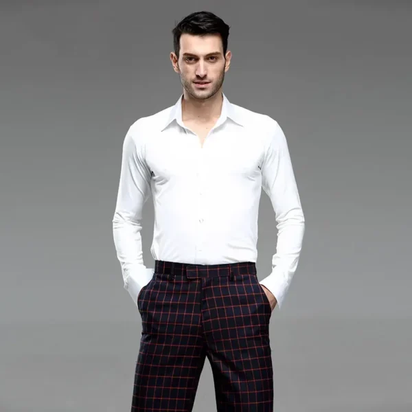 Camisa de Baile Blanca de Competición para Hombre - Rendimiento y Elegancia Profesional - Imagen 6