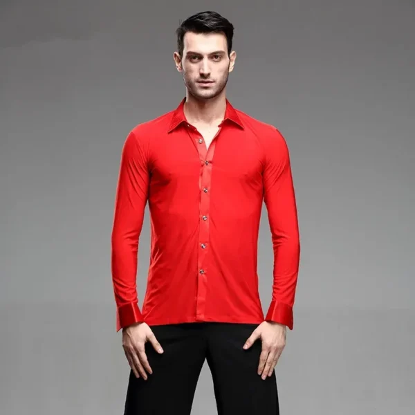 Camisa de Baile Blanca de Competición para Hombre - Rendimiento y Elegancia Profesional - Imagen 4