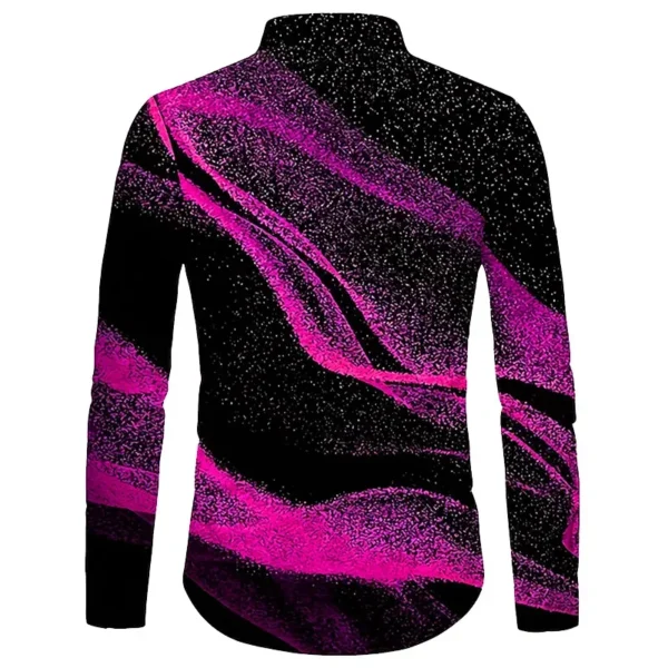 Camisa de Manga Larga Estampada con Solapa para Hombre - Estilo Urbano y Latino - Imagen 2