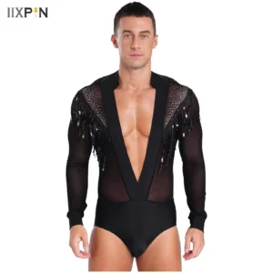 Leotardo de Baile Latino y Jazz con Borlas: Energía y Estilización Masculina