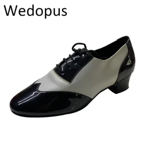 Modernos zapatos de baile latino para hombre de cuero genuino