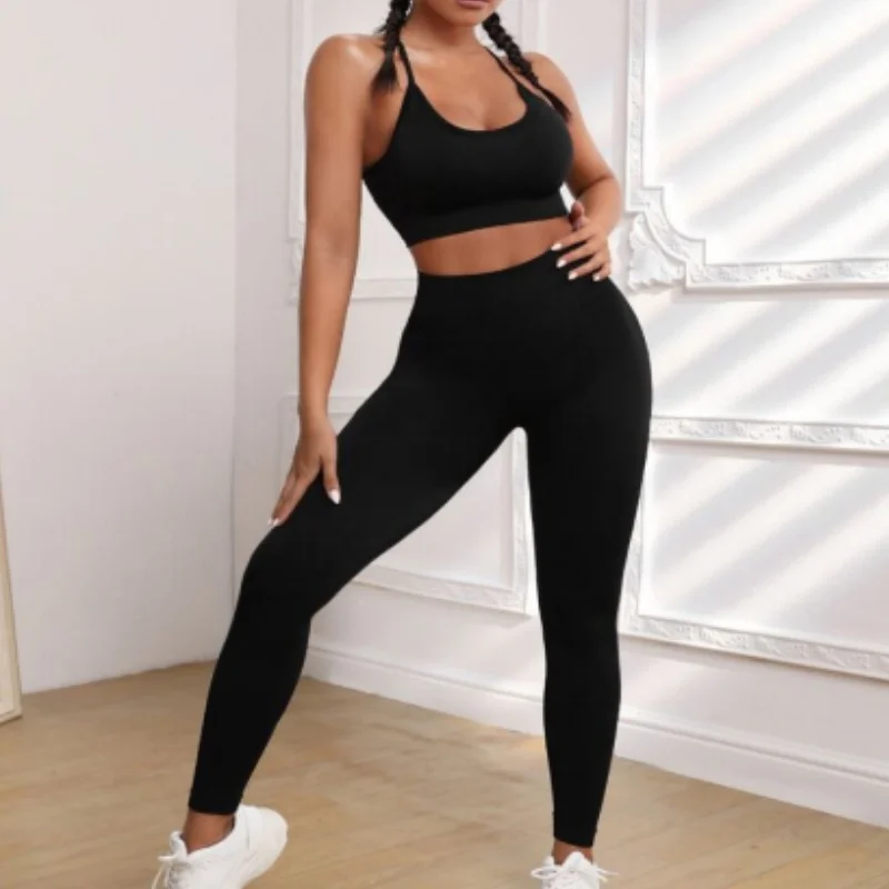 Conjunto de Entrenamiento "Danza & Fitness" | Top Sin Espalda y Leggings Push-Up de Cintura Alta - Imagen 3