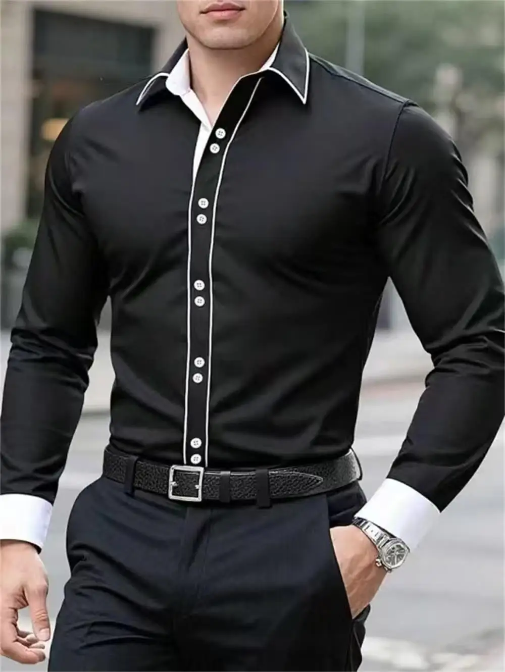 Camisa de Hombre Slim Fit | Moda Casual y Negocios para Baile Social