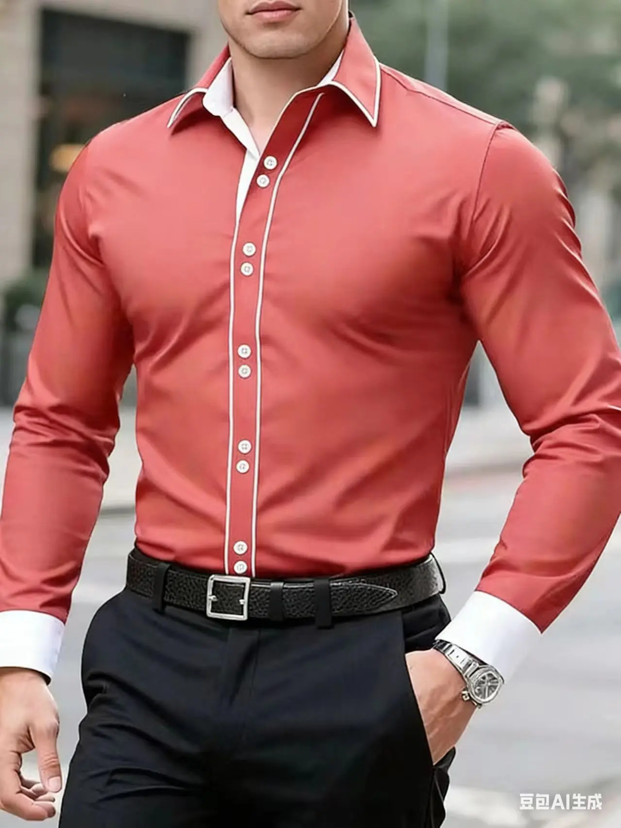 Camisa de Hombre Slim Fit | Moda Casual y Negocios para Baile Social - Imagen 3